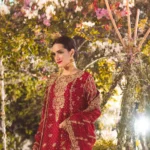 Maroon Bridal Long Kameez Set 1
