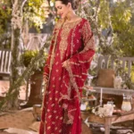 Maroon Bridal Long Kameez Set